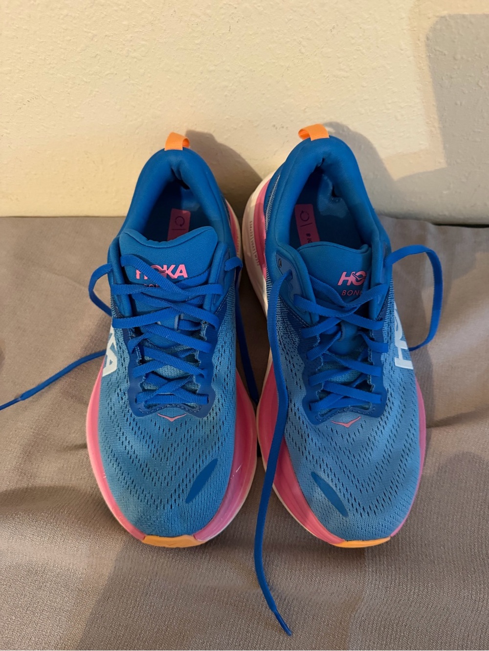 Hoka Women's Blue with Pink Accent Running Shoes